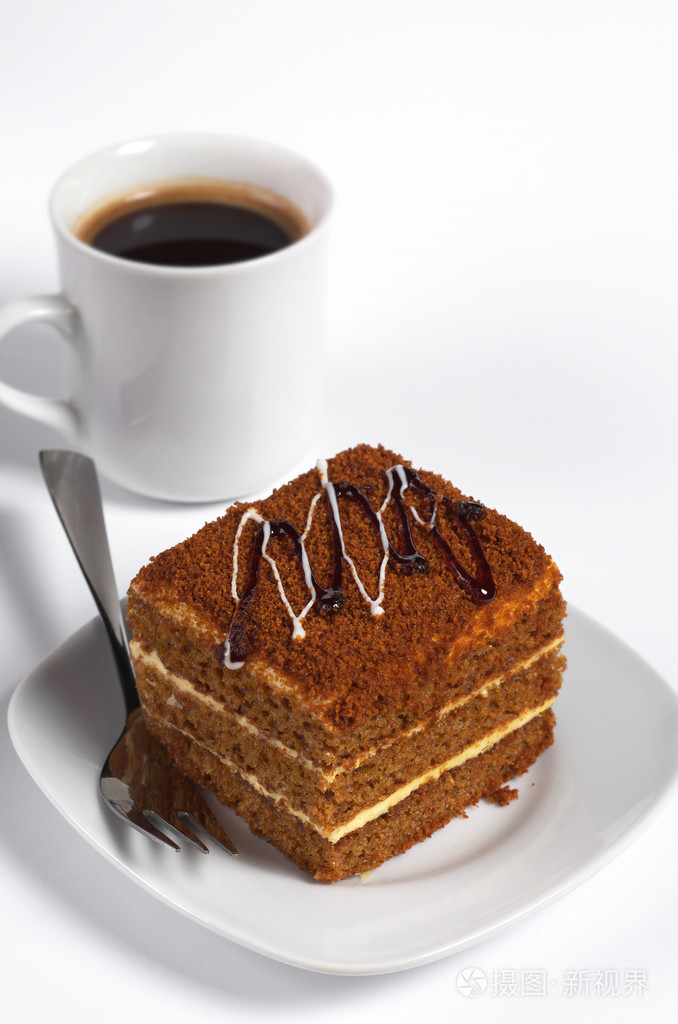 蜂蜜蛋糕和咖啡