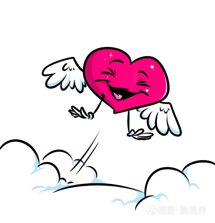 爱的心云飞行卡通