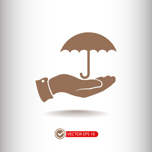 伞，手形图标
