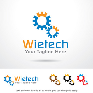 Wietech 字母 W 标志模板设计矢量