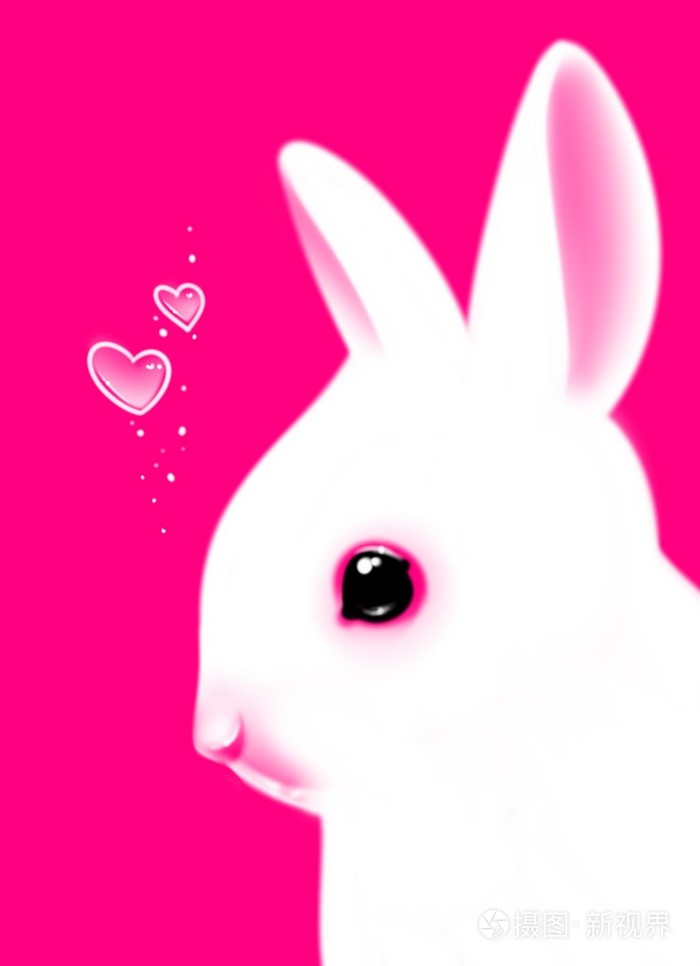那只小白兔粉红色