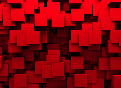 抽象的红色立方体块背景图片