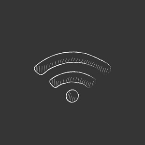 Wifi 的标志。绘制在粉笔图标