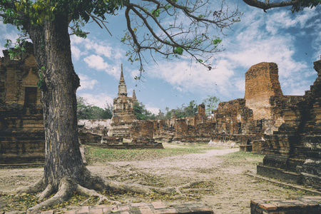 世界遗产站点在玛哈泰寺，大城府