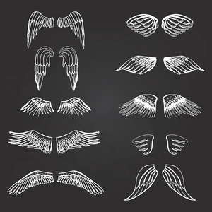 翅膀图轮廓设置为制作你自己的徽标 徽章 标签设计