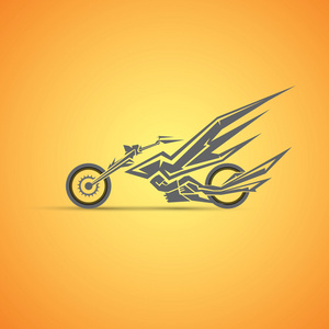 摩托车标签 徽章。抽象的摩托车