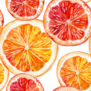 新鲜的橘子 猕猴桃 柚子的水彩画集