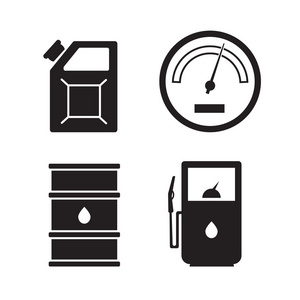 加油站矢量图标集。气体的图标 汽车和石油图标 燃料汽油