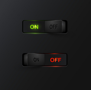 现实的黑色开关带背光开关，矢量