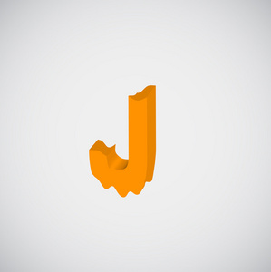 熔化的橙色 j 字符