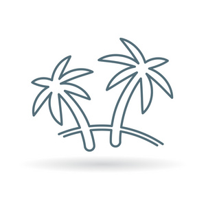 棕榈树图标。椰子树标志。天堂热带树符号