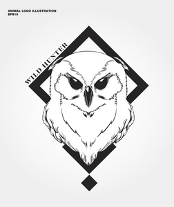 抽象的猫头鹰 logo
