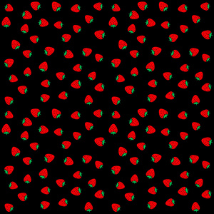 在一个黑色的草莓浆果无缝图案背景色