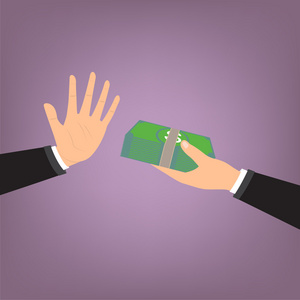 商人拒绝贿赂.照片