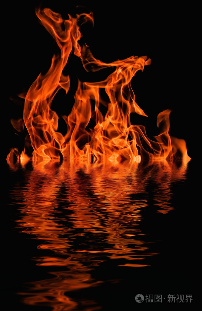 熊熊烈火红色火黑色背景照片-正版商用图片1nakht-摄图新视界