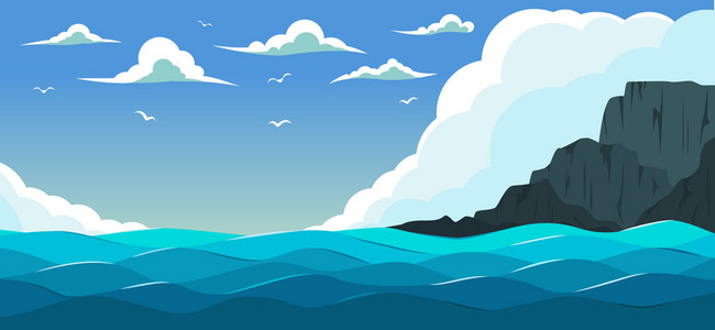 白鹭海浪蓝色大海图片