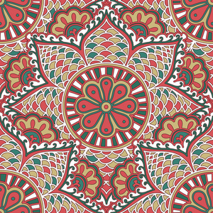 在印度图案无缝炫彩花纹.zenart 装饰波西米亚风格照片