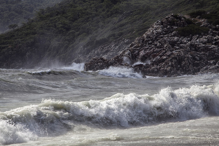 在海岸风暴