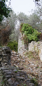 意大利一个古老的中世纪废弃村庄的细节