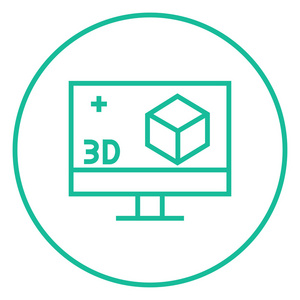 3d 框线图标计算机显示器