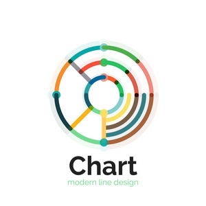 细线图表标志设计。图图标现代彩色平面样式