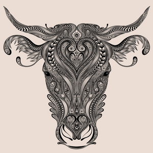 牛头向量从抽象的图案照片
