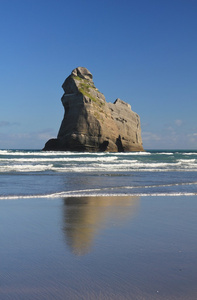 在新西兰的 Wharariki 海滩岛