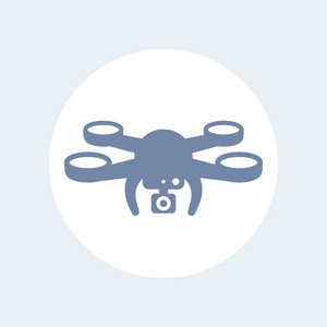 无人机图标航空摄影标志无人机与相机隔离