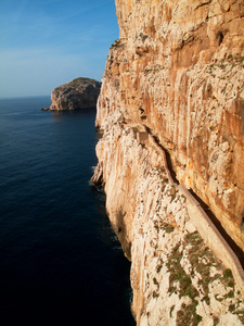 阿尔盖罗在撒丁岛的海王星洞楼梯