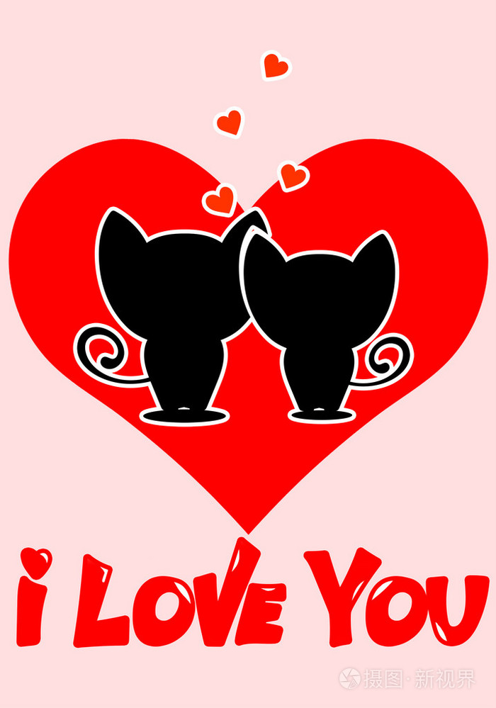 卡通动物情侣坠入爱河