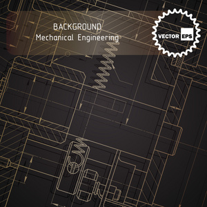 机械工程图纸上黑暗的背景图片