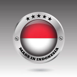 大在印度尼西亚按钮标志符号向量 eps10 说明