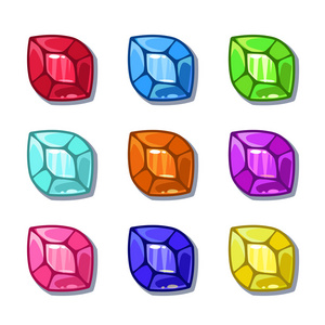 套的彩色钻石可爱的卡通彩色宝石套照片