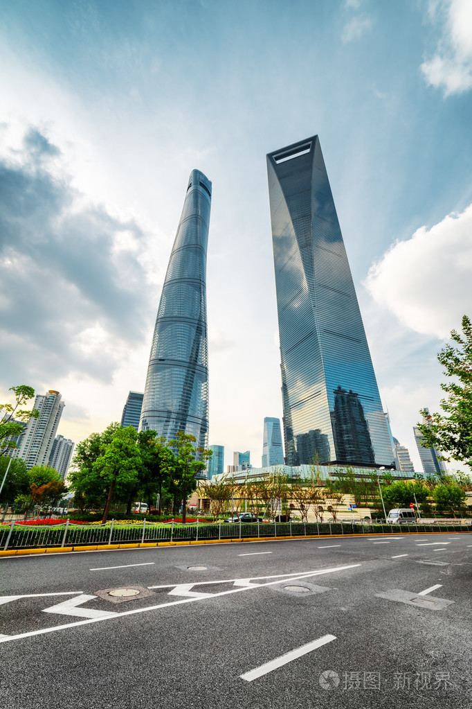 上海世界金融中心(swfc)中国的底视图