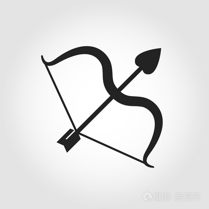 矢量黑色铜弓图标插画-正版商用图片1nbj75-摄图新视界