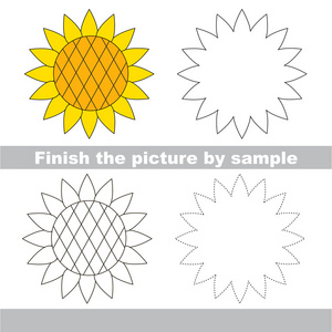 向日葵。绘制工作表