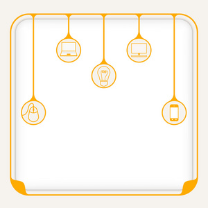 矢量简单框来填补你的文本和橙色的不同符号