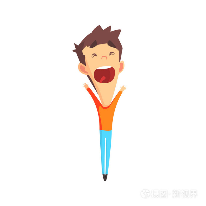 棕色头发的男性人物欣喜