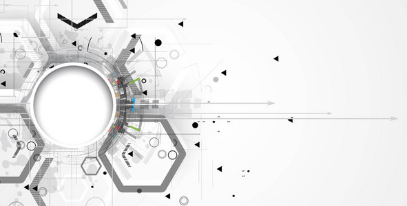 抽象的技术背景。未来的技术接口。矢量