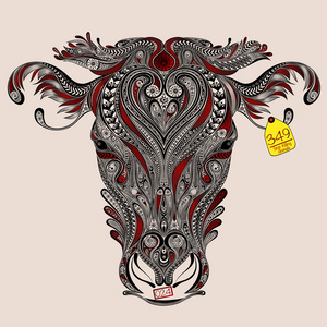 牛抽象图片-牛抽象素材-牛抽象插画-摄图新视界