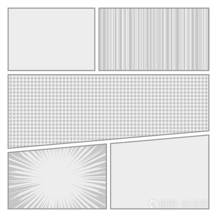 漫画波普艺术风格空白布局模板带点图案背景矢量