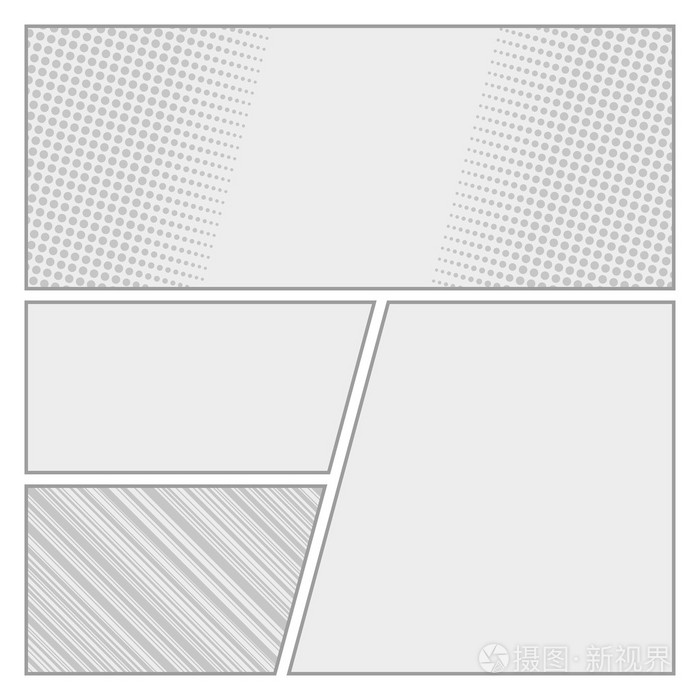 漫画波普艺术风格空白布局模板带点图案背景矢量