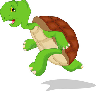 可爱的绿海龟卡通