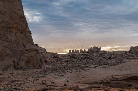 公园 腐蚀 岩石 烤干 塔西里 国家的 撒哈拉 沙丘 非洲