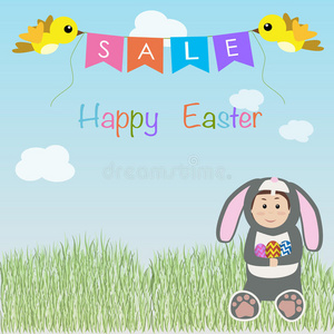 美丽的 服装 野兔 四月 插图 女孩 艺术 鸡蛋 可爱的