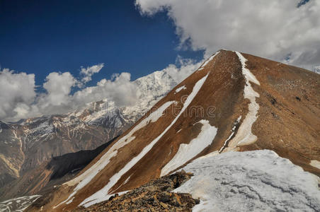 岩石 跋涉 首脑会议 全景图 高峰 风景 尼泊尔人 峡谷