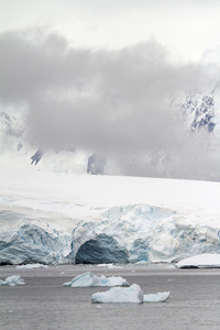 南极戏剧性的景观