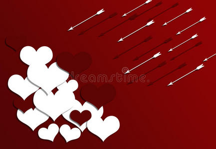 横幅 招呼 情人 红心 形象 公司 插图 美丽的 签名 箭头