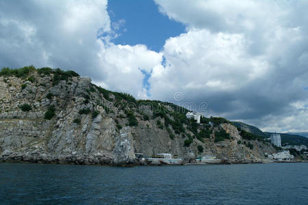 克里米亚 风景 岩石 天空 泻湖 海景 悬崖 海岸线 全景