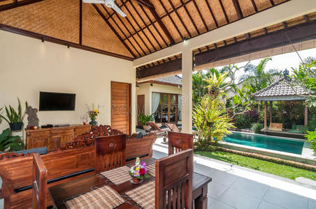 地区 优雅 水塘 俯瞰 活的 酒店 巴厘岛 公寓 家具 安慰
